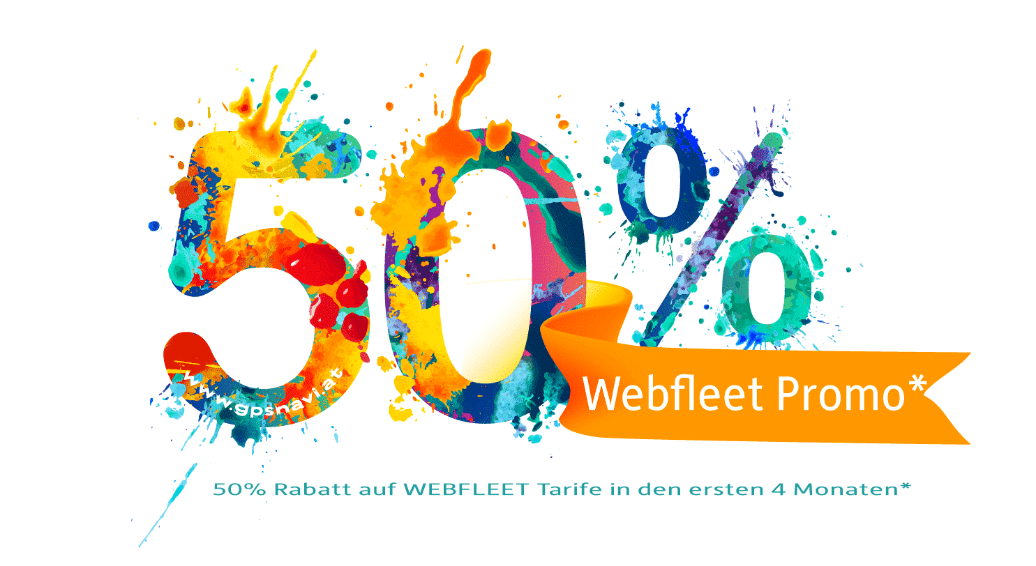Webfleet Promo 50% Rabatt auf WEBFLEET Tarife in den ersten 4 Monaten*